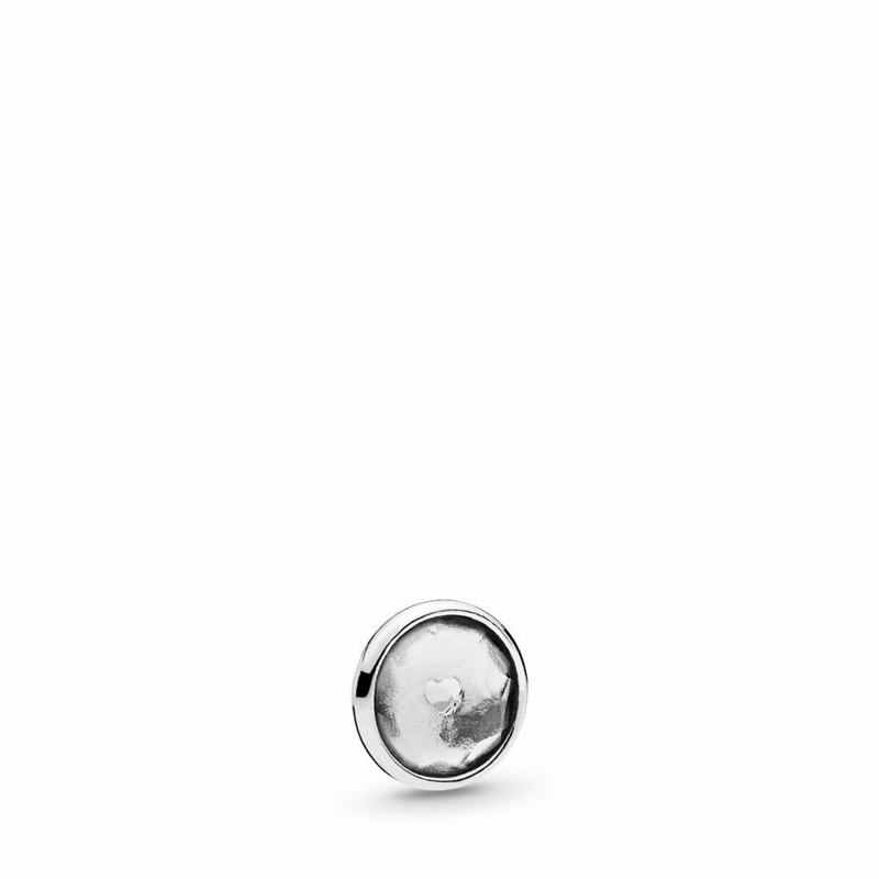 Pandora April Droplet Petite Locket Charm - Sterling Silver/Rock Crystal - Canada | ZC3237BN